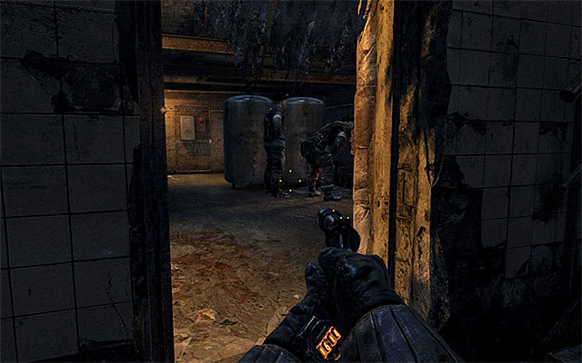 Return to the ground floor now, placing yourself at the passage shown on the screen - Find a way to get upstairs - Chapter 5: Separation - Metro: Last Light - Game Guide and Walkthrough