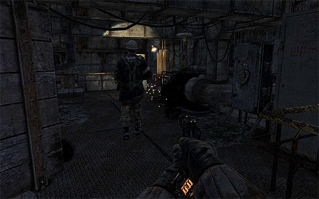 It would be good to deal now with previously mentioned guards - try to get them from behind to kill them or to knock them out - Find and save Pavel - Chapter 6: Facility - Metro: Last Light - Game Guide and Walkthrough