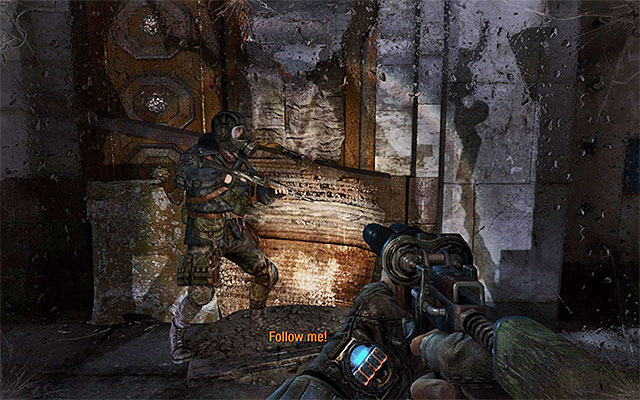 Wait for Pavel's signal to resume on your path towards the theatre and follow him without waiting for the mutants to appear in the area again - Follow Pavel to the Theater Station - Chapter 8: Echoes - Metro: Last Light - Game Guide and Walkthrough