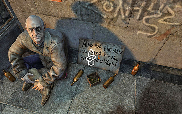 Won your way to the rendezvous point, you will encounter a beggar sitting on the ground - Meet Pavel at the theater entrance - Chapter 9: Bolshoi - Metro: Last Light - Game Guide and Walkthrough