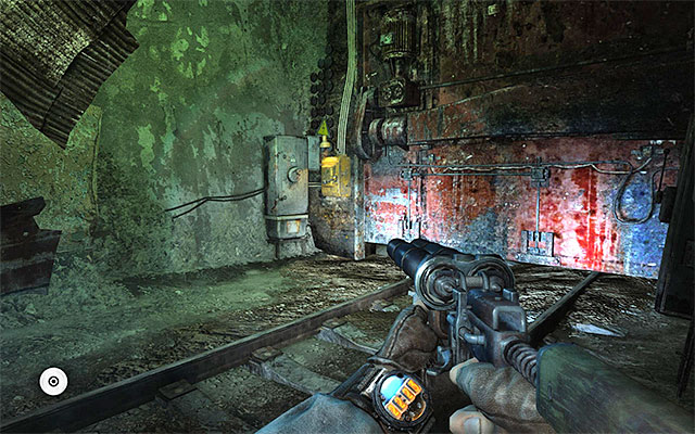 After you return to the main tunnel, approach the airlock to the right and put the gasmask on before you pull the lever shown in the above screenshot - Use the railcar to reach Venice - Chapter 12: Regina - Metro: Last Light - Game Guide and Walkthrough