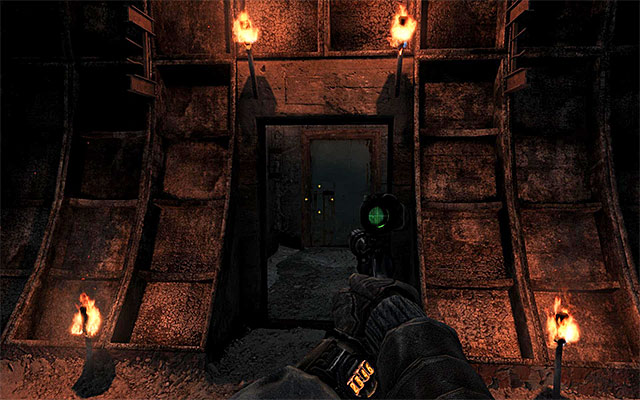 Stop after you reach the spike barricade, referred to in the headline to this task - Use the railcar to break through the spike trap - Chapter 13: Bandits - Metro: Last Light - Game Guide and Walkthrough
