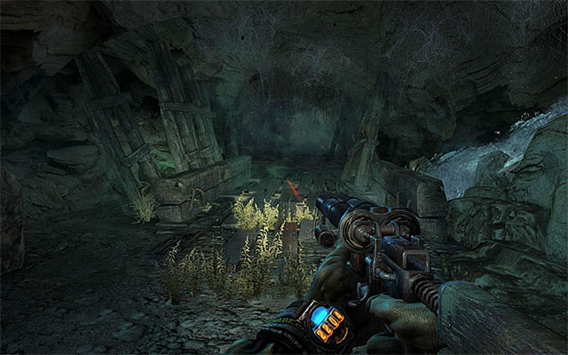 After you reach the bridge shown in the screenshot above, consider deploying several Claymores there - Follow the catacombs towards Oktyabrskaya - Chapter 18: Undercity - Metro: Last Light - Game Guide and Walkthrough
