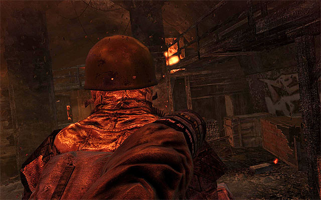 Stop where you encounter enemies having a conversation - Find and save Anna - Chapter 19: Contagion - Metro: Last Light - Game Guide and Walkthrough