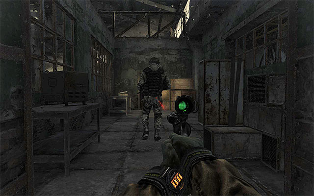 Regardless of how you have decided to act, make your way into the small room patrolled by a single guard (shown in the above screenshot) - Find about the plans of the Red Line troops - Chapter 25: Depot - Metro: Last Light - Game Guide and Walkthrough