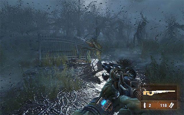 After you reach the swamps, try and keep to the narrow, hardened path as, just like in the previous chapters, falling into water will result in Artyom's drowning and taking considerable damage as a result - Report the imminent attack on D6 - Chapter 28: The Garden - Metro: Last Light - Game Guide and Walkthrough