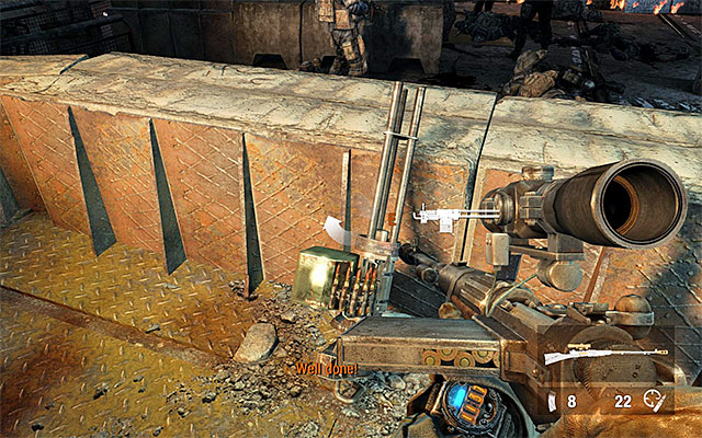 Replenish your supplies of ammo and pick up the Minigun (it is best to replace the gun for the one that you haven't used in the previous battles) - Defend D6 until the bioweapon cache is completely destroyed - Chapter 30: D6 - Metro: Last Light - Game Guide and Walkthrough
