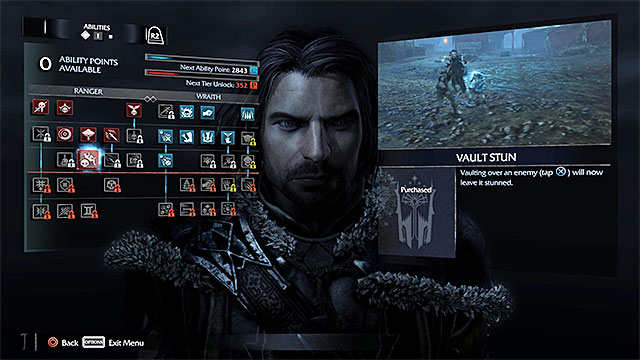 The abilities window - Abilities - Character development - Middle-earth: Shadow of Mordor - Game Guide and Walkthrough