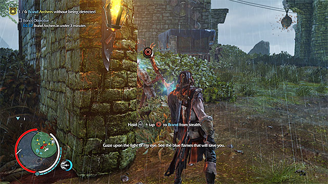 One of the archers is standing next to the fort entrance - 13: Queen of the Shore - Main missions - Middle-earth: Shadow of Mordor - Game Guide and Walkthrough