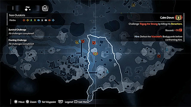 An example marker of a mission, where you need to lure the Warchief - Extra mission: Brand the Warchiefs - Main missions - Middle-earth: Shadow of Mordor - Game Guide and Walkthrough