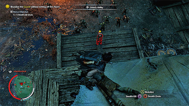 You need to stand on the small rooftop above your target - Display of Power (dagger) - Weapon Missions - Middle-earth: Shadow of Mordor - Game Guide and Walkthrough