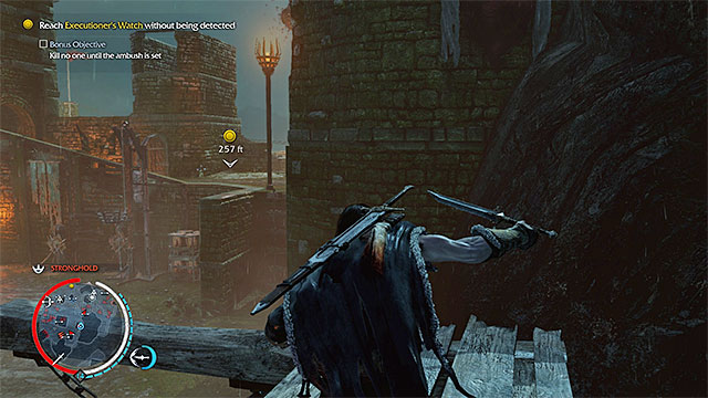 Sneak, while heading towards the spot, where you play the second part of the mission - The Darkness Within (dagger) - Weapon Missions - Middle-earth: Shadow of Mordor - Game Guide and Walkthrough