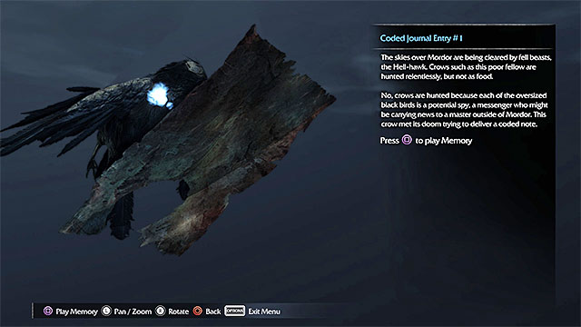 After you add the artifact to your inventory, locate the interactive spot shown in the above screenshot and play the memory - List of artifacts: Udun - Collectibles - Artifacts - Middle-earth: Shadow of Mordor - Game Guide and Walkthrough
