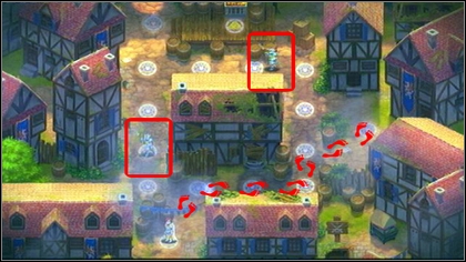 Wait for the knight on the left to go off the lower side and go one field up and one to the right - Holy Griffin Empire - p. 1 - Walkthrough - Might & Magic: Clash of Heroes - Game Guide and Walkthrough