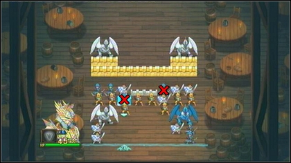 Start with removing the blue Archer surrounded by yellow Spearmen (on the left) - Holy Griffin Empire - Battle puzzles - Might & Magic: Clash of Heroes - Game Guide and Walkthrough