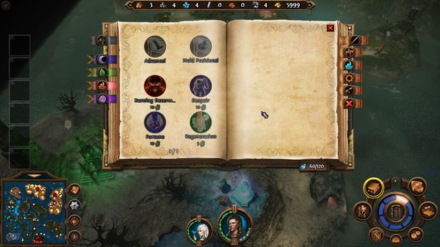 Spells are grouped by their schools (tabs on the left) and their effect (tabs on the right). - Spellbook - Might & Magic: Heroes VII - Game Guide and Walkthrough