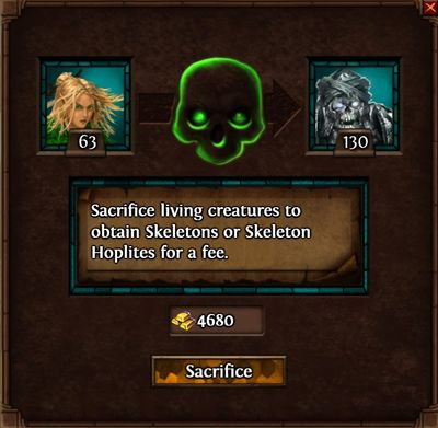 Sacrificing living creatures is profitable only in rare cases. - Necropolis - Special buildings - Necropolis - Buildings - Might & Magic: Heroes VII - Game Guide and Walkthrough