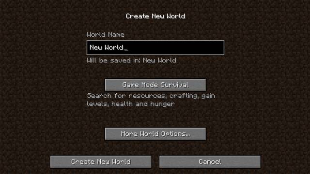 Create New World screen - World Creation - Gameplay basics - Minecraft - Game Guide and Walkthrough