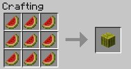 Converting the melon into the form of a block - Food - Crafting - Recipes - Minecraft - Game Guide and Walkthrough