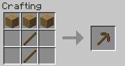 Pickaxe is the basic mining tool - Weapon, armor and tools - Crafting - Recipes - Minecraft - Game Guide and Walkthrough