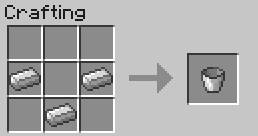 It is used for carrying lava and water, but also to obtain and store milk obtained from the cow - Weapon, armor and tools - Crafting - Recipes - Minecraft - Game Guide and Walkthrough