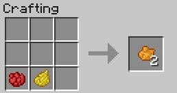 Orange dye obtained from the yellow and the red one - Decorative Elements - Crafting - Recipes - Minecraft - Game Guide and Walkthrough