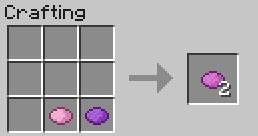 By mixing the pink and the violet dye you can obtain the magenta dye - Decorative Elements - Crafting - Recipes - Minecraft - Game Guide and Walkthrough