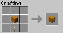 A glowing pumpkin - Construction elements and equipment - Crafting - Recipes - Minecraft - Game Guide and Walkthrough