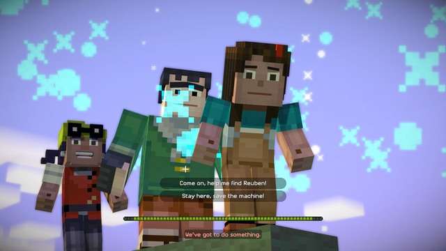When building, press the buttons appearing on the screen - Chapter 1 - Walkthrough - Minecraft: Story Mode: A Telltale Games Series - Game Guide and Walkthrough