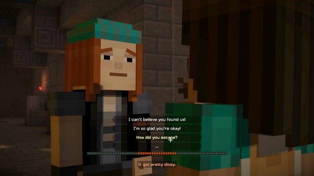 After returning to the temple, talk to Gabriel or Petra, depending on who you chose to rescue from Wither in the first episode - Chapter 2 - Walkthrough - Minecraft: Story Mode: A Telltale Games Series - Game Guide and Walkthrough