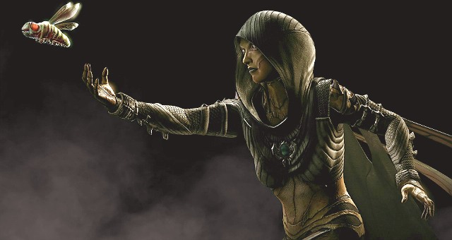 A specific character with long ranged attacks, due to her additional limbs springing out of her body, while landing strikes - DVorah - Mortal Kombat X - Game Guide and Walkthrough