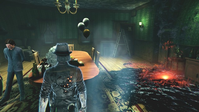There is also dark energy in the dining room. - Chapter 2 - Finding the Witness - Main investigations - Murdered: Soul Suspect - Game Guide and Walkthrough