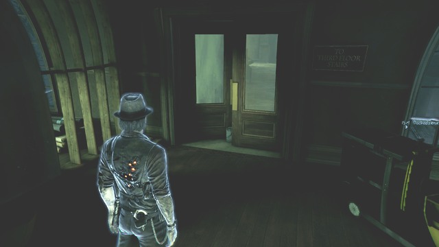 Take this door to reach the second floor. - Chapter 6 - Visiting the Museum - Main investigations - Murdered: Soul Suspect - Game Guide and Walkthrough