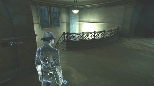 You need to reach the lower floor, over the stairs. - Chapter 6 - Visiting the Museum - Main investigations - Murdered: Soul Suspect - Game Guide and Walkthrough