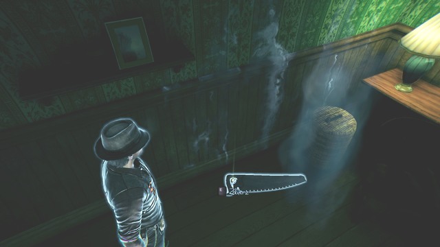 There is a lamp next to the Hand Saw. - Chapter 2 - The Bell Tower Banshee - Collectibles - Murdered: Soul Suspect - Game Guide and Walkthrough