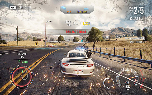The game always warns you when the car controlled by you is close to being completely destroyed - Vehicle damages and its repairs - Basic information - Need for Speed Rivals - Game Guide and Walkthrough