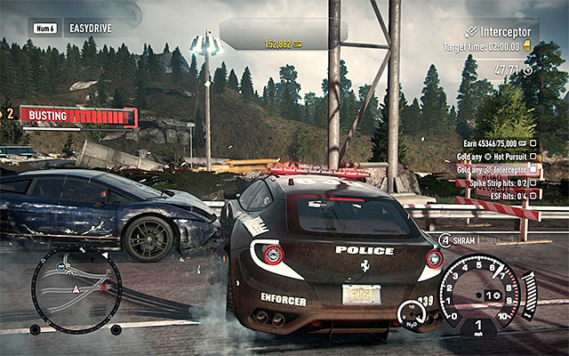 The second possibility is to stop the racer's car - Catching racers - Cop career - Need for Speed Rivals - Game Guide and Walkthrough