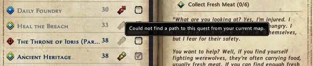 In last column is checkbox where you can set display of quest in main interface on the right: Default, Always show or Do not show - Quest log and quest path - Quests - Neverwinter - Game Guide and Walkthrough