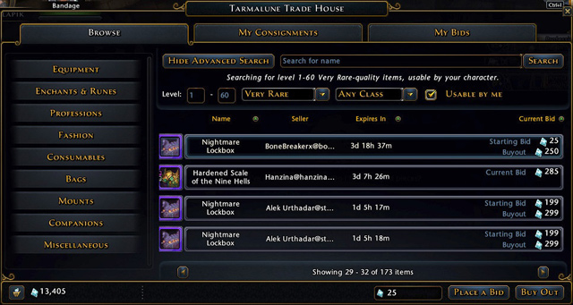 1 - Auction House - Equipment - Neverwinter - Game Guide and Walkthrough