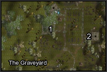 When you're at the graveyard at last, you'll face a large group of the undead - Safer Travels / Fort Locke Investigation - Fort Locke - Neverwinter Nights 2 - Game Guide and Walkthrough