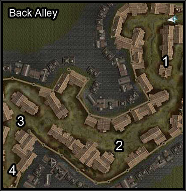 Steadily move forwards through the alley, gradually eliminating the enemies - Moire's Gang - Neverwinter - Neverwinter Nights 2 - Game Guide and Walkthrough