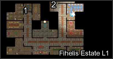 At the second level find a door (*) that'll lead you to Fihelis' room, where Moire is trying to take her revenge - City Watch - Neverwinter - Neverwinter Nights 2 - Game Guide and Walkthrough