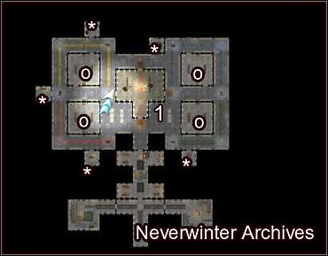 HINT: Spots on the map indicated with (*) are secret rooms that can only be accessed with the veil on - Neverwinter Archives - Back to Neverwinter - Neverwinter Nights 2 - Game Guide and Walkthrough