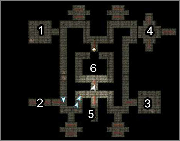 At (1) you'll find a trap that will throw fireballs at the characters that cross the room - Tomb of Betrayers (Act I) - Miscellaneous quests - Neverwinter Nights 2 - Game Guide and Walkthrough