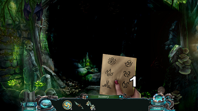Return to the labyrinth and use the slip of paper, with the code on it, in front of the entrance[1] - Chapter 4: The Labyrinth - Walkthrough - Nightmares from the Deep: The Sirens Call - Game Guide and Walkthrough