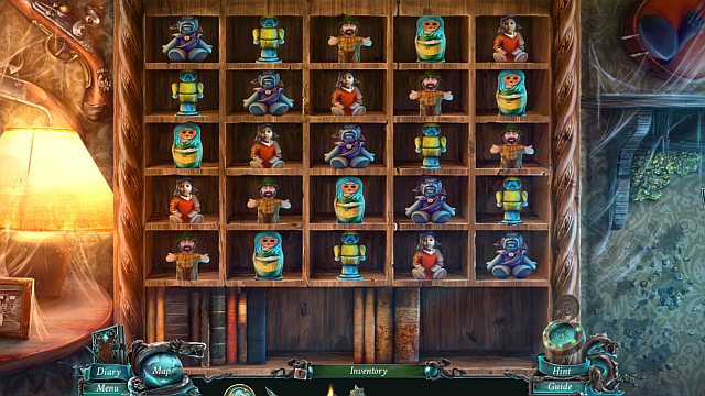 You will activate a puzzle where you need to put the toys in such an order, as to have only one type of a toy in each row and in each screen (see above) - Chapter 3 - Puzzles - Nightmares from the Deep: The Sirens Call - Game Guide and Walkthrough