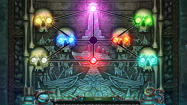 Match the jewels in accordance with colors (see the screenshot) - Chapter 4/5 - Puzzles - Nightmares from the Deep: The Sirens Call - Game Guide and Walkthrough