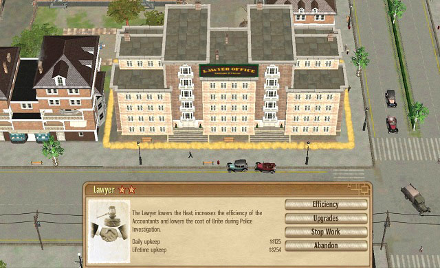 Lawyers will make it harder for police to work, therefore lowering the increase of Heat. - Expanding the Mob Empire - Strategy - Omerta: City of Gangsters - Game Guide and Walkthrough