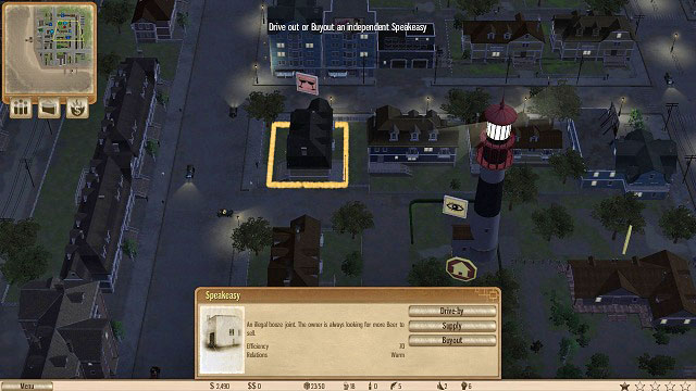 Eliminate the competition to increase the efficiency of your Speakeasy. - Absecon Lighthouse - Act I - Omerta: City of Gangsters - Game Guide and Walkthrough