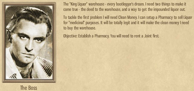 Pharmacies are a first step to getting clean money. - Gardner's Aquarium - Act I - Omerta: City of Gangsters - Game Guide and Walkthrough